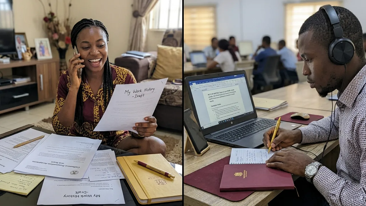 A typical work process of getting the information used in writing a good CV/Resume.